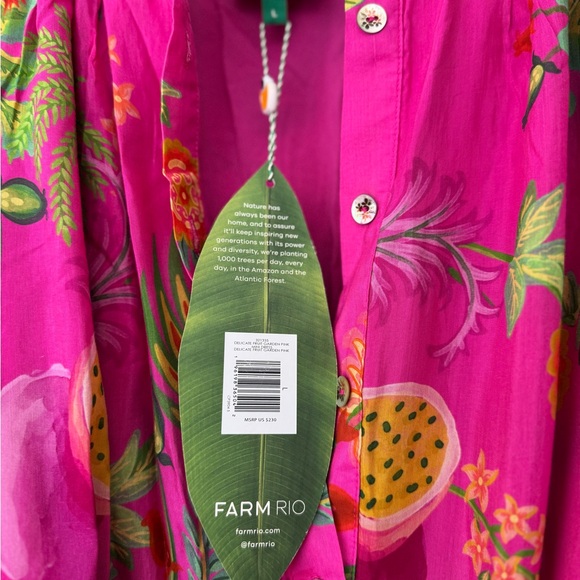 FARM Rio Fuchsia Floral Midi Dress - Picture 5 of 5